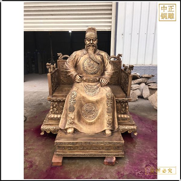 古代朱棣皇帝雕塑鑄造